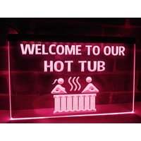 Willkommen in Unserem Hot Tub Led Neon Beleuchtet Zeichen Spa Dekor Jacuzzi Licht von Dopeneons