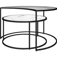 Dorel Home Couchtisch "Moon", (2 St.), mit obere Tischplatte aus geriffeltem Glas, Höhe 45 cm von Dorel Home