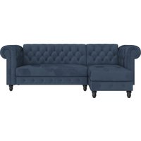 Dorel Home Ecksofa "Felix, L-Form, 241 cm (Liegefl.108x195 cm), Recamiere tauschbar,", verstellb. Rückenlehne, Bett-Funktion, Velours, Kunstleder, Vintage von Dorel Home