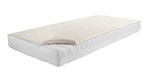 Dormisette Q59 Molton-Matratzenauflage, 150/200 cm, Baumwolle/Zwirn-Calmuc, Creme/Beige von Dormisette