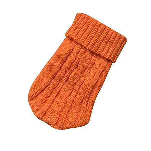 Doublehero Haustier Kleidung Herbst Winter Strickpullover Kostüm Jacke Mantel Rollkragen Warm Hundebekleidung Katze Kleiner Hunde Pulli Hemden Shirts Niedlich Haustierkleidung (S, Orange) von Doublehero