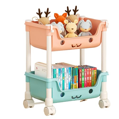 Dovxk Spielzeug-Organizer für Kleinkinder, Spielzeug- und Bücheraufbewahrung für Kinder,Kinderspielzeug-Aufbewahrungsorganisator mit Rädern | Kinderspielzeugkiste, Bücherregal, Aufbewahrungsbehälter, von Dovxk