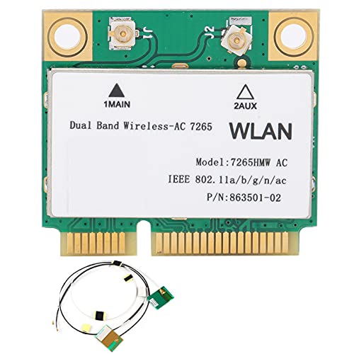 Dpofirs 7265HMW Wireless-Netzwerkkarte + 2 Antenne, Dualband 802.11AC -PCI-E-WLAN-BT4.2-Adapter für Win 7 / Win 8 / Win10 usw. von Dpofirs