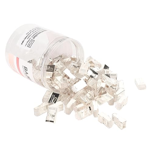 Dpofirs 100 Stück RJ45 CAT6e Pass Through-Steckverbinder, Reines Kupfer, Abgeschirmte Plug-and-Play-8P8C-Ethernet-Kabel-Crimpenden, Gigabit-Geschwindigkeit, Einfache Installation mit 100 von Dpofirs