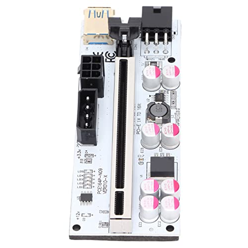 Dpofirs PCIE-Riser-Adapterkarte, 6PIN 16X PCI-E-Riser-Express-Kabel, Grafikkarten-Riser-Adapterkarte mit Stromversorgung für, XP, Win 7, Win 8, Win 10 von Dpofirs