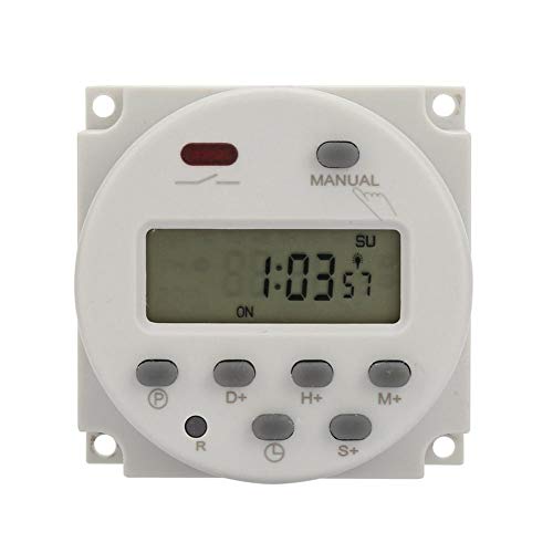 Mini programmierbarer Timer-Schalter, 1 Sekunde bis 168 Stunden, elektronische automatische Zeitsteuerung, 5 V 12 V 24 V 110 V 220 V, digitaler Wand-/Schalttafeleinbau-Timer(220 V AC) von Dpofirs