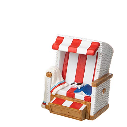 wunderschöne Urlaubskasse,Reisekasse Spardose Strandkorb rot/weiß mit Gummipfropfen von Dragimex