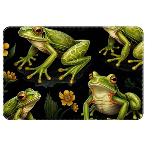 Area Rugs rutschfeste Fußmatte, lustiger Teichfrosch, Party, weich, maschinenwaschbar, Bodenmatte für Schlafzimmer, Boden, Dusche, Eingang, Fußmatte, langlebig, 60 x 90 cm von DragonBtu