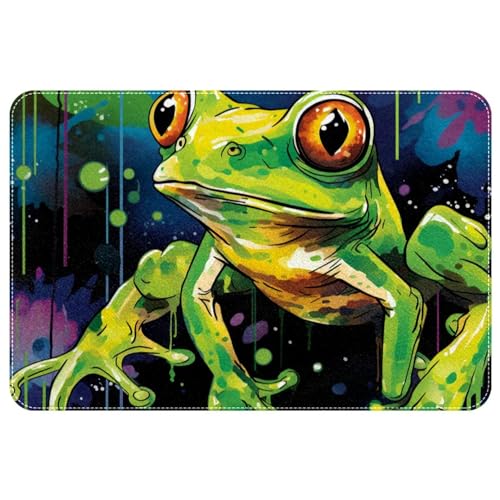 DragonBtu Area Rugs rutschfeste Fußmatte, Motiv: Aquarell, Frosch, weich, maschinenwaschbar, Bodenmatte für Schlafzimmer, Boden, Dusche, Eingang, Fußmatte, langlebig, 60 x 90 cm von DragonBtu