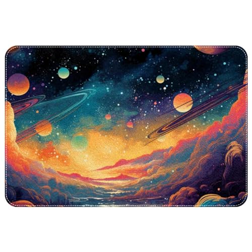 DragonBtu Kleine Fläche Haustür Teppiche Kunst Farbige Galaxie Planet rutschfeste Badematte Eingang Fußmatte Waschbar Fußmatten für Schlafzimmer Wohnzimmer Teppich von DragonBtu