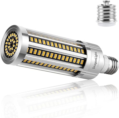 54W Superhell Mais Licht LED Lampe Lüfterlos(Ersetzt 400Watt) - 3000K Warmweiß 6500 Lumen - E27 Edison LED Glühbirne mit E40 Adapter für Gewerblichen Bereich Beleuchtung - Garage Lager Werkstatt von DragonLight