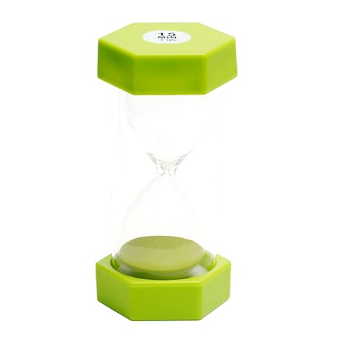 Sanduhr für Kinder, Sanduhren Set Kinder, Sechseckiger Sanduhr-Timer, sanduhre, Sanduhr Glas Timer, Küchen-Timer-Uhr, Zeitmanagement(15 Minuten, Grün) von Dream HorseX