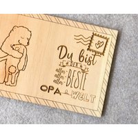 Dankeskarte Aus Holz - Vatertagsgeschenk Personalisiertes Geschenk Für Ihren Großvater Gravierte Holzkarte Danke Opa von DreamONstudio27
