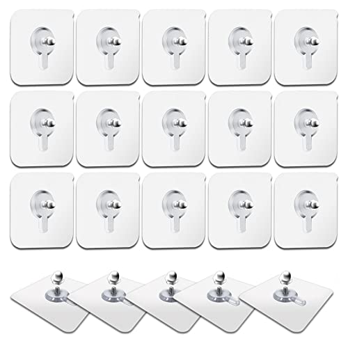 Dreamark Klebe Schrauben, Klebehaken Transparent, Klebenägel, Magische Haken, Wandbefestigung ohne Bohren, Bildaufhänger Selbstklebend Klebeschraube für Badezimmer Küche Duschraum Abstellraum(20 Pcs) von Dreamark