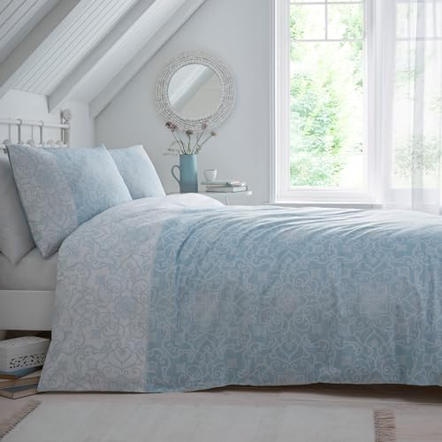 Dreams & Drapes Design Frampton Wende-Bettwäsche-Set, Super-King-Size-Bett, Blau von DREAMS AND DRAPES