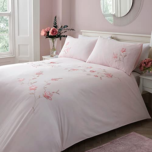 Dreams & Drapes Bettwäsche-Set, gewebt, Margot (52% Polyester, 48% Baumwolle) für Kingsize-Bett, Rosa von DREAMS AND DRAPES