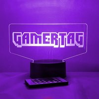 Gamertag Led Nachtlicht, Geschenk Für Gamer, Influencer, Gaming Dekor, Streamer Display, Trauzeuge, Wohnheim Gamer Dad, 16 Farben Mit Fernbedienung von Dreamyledlights