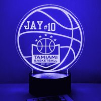 Basketball-Nachtlicht, Basketball-Team-Geschenk, Mitzvah-Herzstück, Trauzeugen-Geschenk, Mancave-Geschenk, Personalisiert 16 Farben Mit Fernbedienung von Dreamyledlights