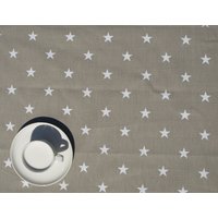 Tischdecke Beige Sand Mit Weißen Sternen, Auch Servietten, Tischläufer, Kissen, Vorhänge Erhältlich, Tolles Geschenk von Dreamzzzzz