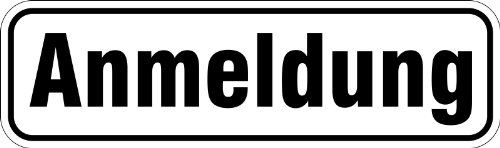 "Anmeldung" Schild / Türschild 17 x 5 cm 2mm Plastik von Druckspezialist