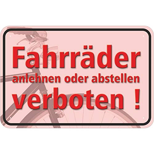 Schild Fahrräder anlehnen oder abstellen verboten aus Aluminium-Verbundmaterial 3mm stark 20 x 30 cm von KDS