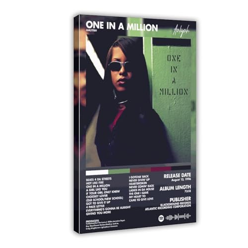 Aaliyah Poster "One In A Million", Album, Musikcover, AAbum-Poster, Leinwandposter, Wandkunst, Dekordruck, Bild, Gemälde für Wohnzimmer, Schlafzimmer, Dekoration, Rahmen: 50 x 75 cm von DsTrade