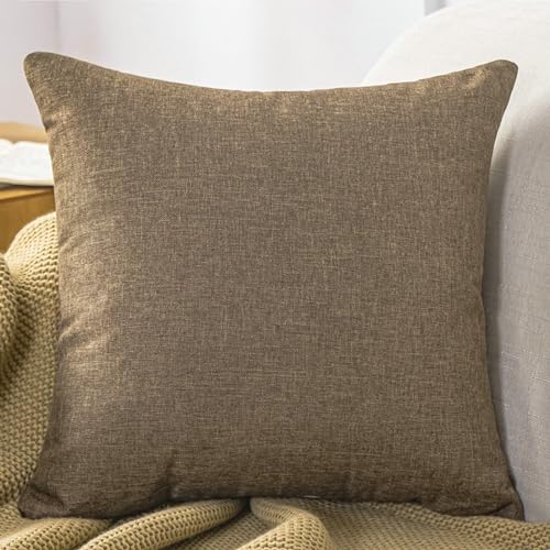 Kissenbezug Dekokissen, Kissenbezug Braun Einfarbig Leinen Pillow Cover 40X40cm 1 Stück für Sofa Bett Wohnzimmer Kissenbezug Dekokissen, Kissenbezug Braun Einfarbig Leinen Pillow Cover 40X40cm 1 Stück für Sofa Bett Wohnzimmer von Dsnyu