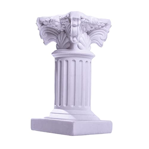Dualoai Kompakte römische Säulenständer Statue - Griechische Säule für Gartentisch, Weiß von Dualoai