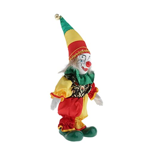 Dualoai Porzellan Clown Puppe Halloween Christmas Ornament Buffoon Spielzeug für Kinder Geschenk von Dualoai