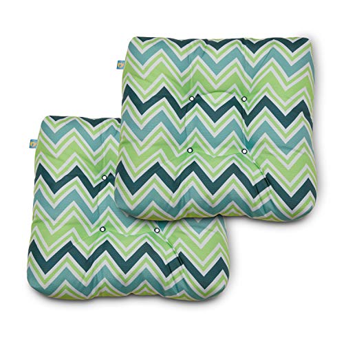 Duck Covers Wasserabweisende Sitzkissen für drinnen und draußen, 48,3 x 48,3 x 12,7 cm, 2 Stück, Mint Marine Chevron von Duck Covers