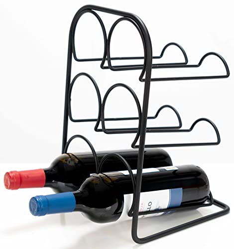 Duett Vertikaler Weinregal mit Kapazität für sechs Flaschen in Schwarz von Duett