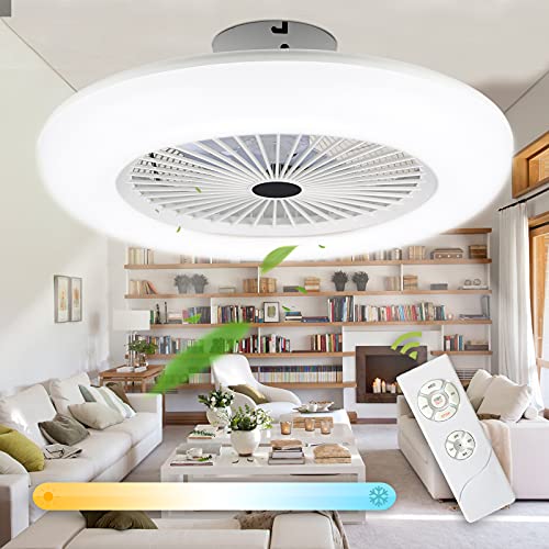 Duisrech Deckenventilator mit Beleuchtung Lampe 80W, Deckenlampe mit Fernbedienung, Mit Timing-Funktion Einstellbare Farbtemperatur LED Lüfterlicht für Esszimmer Wohnzimmer Schlafzimmer - 1 Stück von Duisrech