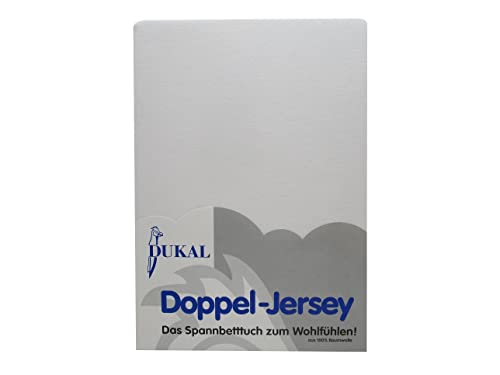 Dukal | Topper Spannbettlaken | max. Höhe 10 cm | 180-200 x 200 cm | aus hochwertigem DOPPEL-Jersey | 100% Baumwolle | Farbe: Weiss von Dukal