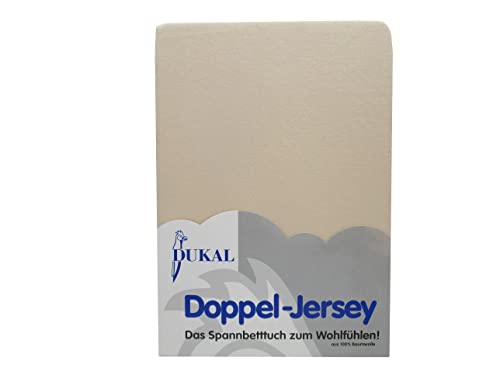 Dukal | Boxspring Spannbettlaken | max. Höhe 35 cm | 160 x 220 cm | aus hochwertigem DOPPEL-Jersey | 100% Baumwolle | Farbe: Natur von Dukal