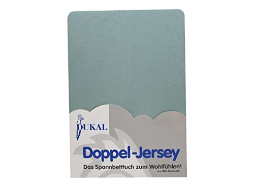 Dukal | Spannbettlaken für Split Topper | max. Höhe 10 cm | 180x200 – 200x200 cm | aus hochwertigem DOPPEL-Jersey | 100% Baumwolle | Farbe: Jade von Dukal