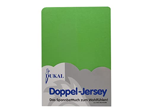 Dukal | Spannbettlaken für Split Topper | max. Höhe 10 cm | 180x200 – 200x200 cm | aus hochwertigem DOPPEL-Jersey | 100% Baumwolle | Farbe: apfelgrün von Dukal