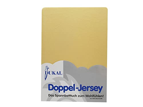 Dukal | Spannbettlaken für runde und achteckige Matratzen | Durchmesser ca. 240 – 245 cm | aus hochwertigem DOPPEL-Jersey | 100% Baumwolle | Farbe: gelb von Dukal