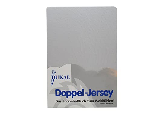 Dukal | Topper Spannbettlaken | max. Höhe 10 cm | 180x220 – 200x220 cm | aus hochwertigem DOPPEL-Jersey | 100% Baumwolle | Farbe: grau von Dukal