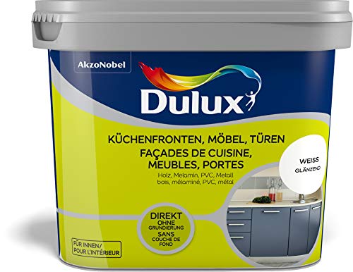 Dulux Fresh up Renovierungsfarbe Küchenmöbel, Türen, Möbel, Glänzend, Farbe WEISS 750ML, 5280677 von Dulux
