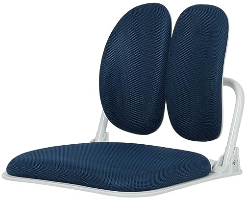 Duorest Bodenstuhl Schwammsitz mit ergonomischen Doppel-Rückenlehnen - Meditationsstuhl mit Rückenstütze, Bodenstuhl mit Rückenstütze, Klappstuhl, Bodenstühle für Erwachsene, Boden Gaming Stuhl (Blau) von Duorest