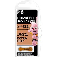 DURACELL Batterie Zinc Air, 312, 1.4V - Easy Tab, Retail Blister (6-Pack) (167247) von Duracell