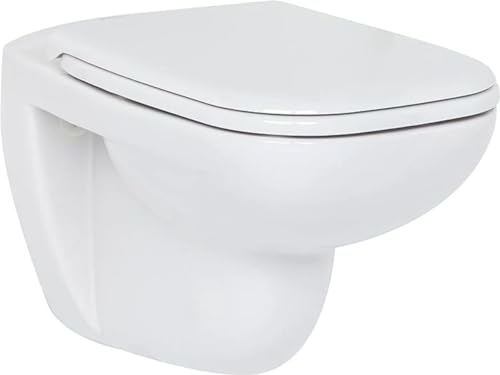 Duravit Wand-WC D-Code 545mm, weiß rimless, Tiefspüler, 4,5L, 2570090000 von Duravit