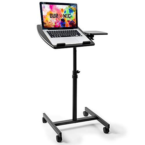 Duronic WPS17 Arbeitstisch | Laptoptisch 40 x 44 cm bis 10 kg | Computertisch mit Rollen und Mausablage | Höhenverstellbarer Projektortisch für Beamer | Sitz-Stehtisch Schreibtisch Rolltisch Zuhause von Duronic