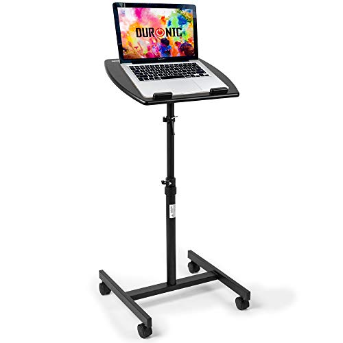 Duronic WPS27 Arbeitstisch | Laptoptisch 50 x 40 cm bis 10 kg | Computertisch mit Rollen | Höhenverstellbarer Projektortisch für Beamer | Sitz-Stehtisch Schreibtisch Rolltisch Beistelltisch Sofatisch von Duronic