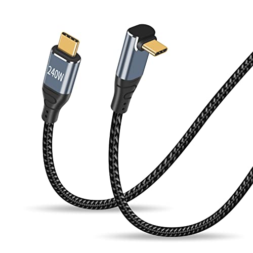 Duttek 90 Grad USB C Kabel 2M, 240w USBC zu USBC Kabel, PD3.1 abwärtskompatibel mit 140W 100W Schnellladung für MacBook Pro/Air, iPad Pro/Air, Samsung S23/22/21, Pixel, Switch von Duttek