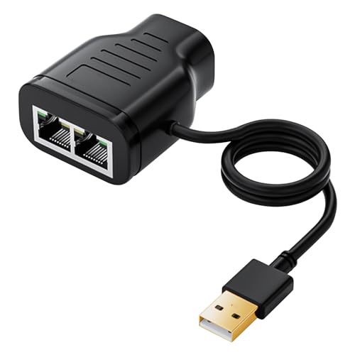 Duttek RJ45 Ethernet Splitter Adapter 100Mbps - LAN Ethernet 1 zu 2 Splitter für Cat5/6/7 Kabel - Teilen Sie das Internet gleichzeitig auf Zwei Geräte von Duttek