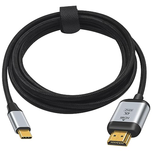 Duttek USB Type C to HDMI Cable 1,8M - 4K Typ C Stecker zu HDMI Stecker Kabel, Thunderbolt 4/3 kompatibel mit MacBook Pro 2021/2020, MacBook Air, iPad Pro 2021, Surface Book 2, Galaxy S23 und mehr von Duttek