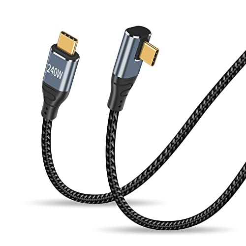 Duttek Angle USB C fast charging Cable 1M, 240w Charger Cord Type C, PD3.1 abwärtskompatibel mit 140W 100W Schnellladung für MacBook Pro/Air, iPad Pro/Air, Samsung S23/22/21, Pixel, Switch von Duttek