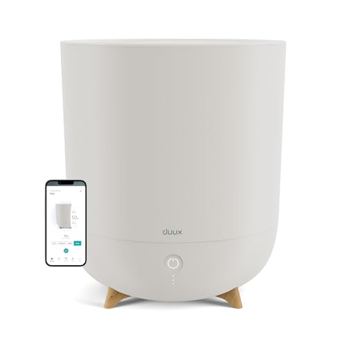 Duux Neo Ultrashall Luftbefeuchter Leise 5L - Smart Air Humidifier - Raumbefeuchter für Schlafzimmer, Kinderzimmer und Pflanzen - Greige von Duux