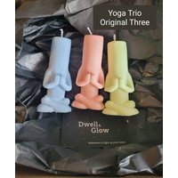 Trio Yoga Zen Kerze Yogi Dudes Kerzen Für Wellness von DwellAndGlow